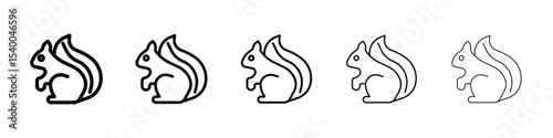 squirrel icon isolated vector on white background set