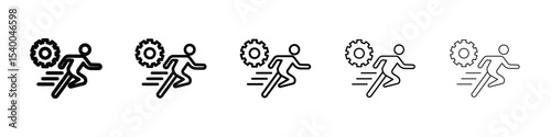 Sprint icon isolated vector on white background set