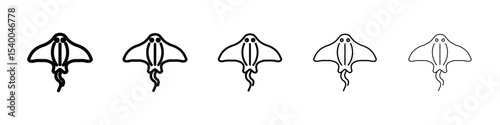 Stingray icon isolated vector on white background set
