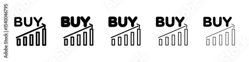 Stock buy icon isolated vector on white background set