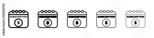 subscription model icon isolated vector on white background set