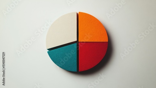 Four-section pie chart in cream, orange, teal, and red Free Download Four-section pie chart in cream, orange, teal, and red - GFXLoad