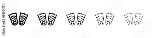 Swimming flippers icon isolated vector on white background set