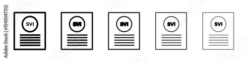 SVI File Document Icon isolated vector on white background set