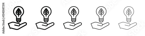 Sustainable ecological energy icon isolated vector on white background set