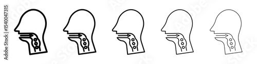 swallowing reflex icon isolated vector on white background set