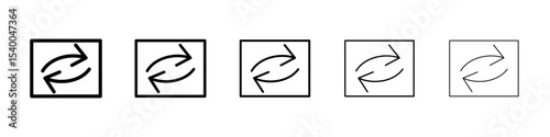 Synchronization icon isolated vector on white background set