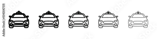 Taxi lamp icon isolated vector on white background set