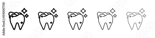 Teeth cleaning icon isolated vector on white background set