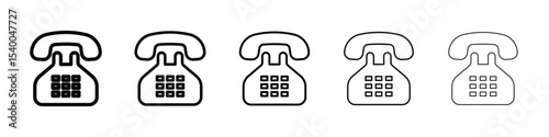 Telephone icon isolated vector on white background set
