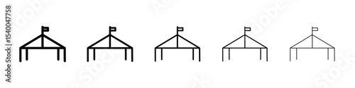 Tent icon isolated vector on white background set