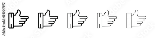 Thumbs Up icon isolated vector on white background set
