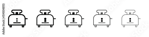 toaster icon isolated vector on white background set
