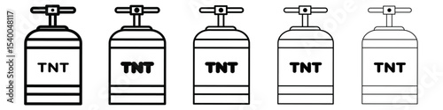 TNT dynamite icon isolated vector on white background set
