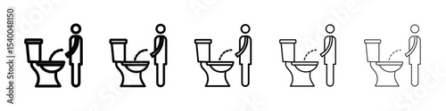 toilet urinate icon isolated vector on white background set
