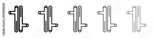 tonfa icon isolated vector on white background set