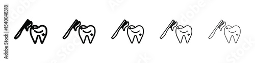 tooth brush icon isolated vector on white background set