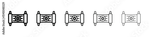 Torah icon isolated vector on white background set