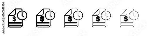 Transaction history icon isolated vector on white background set