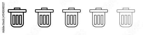 Trash icon isolated vector on white background set
