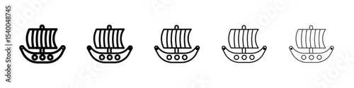 trireme icon isolated vector on white background set