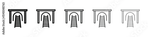 Tunnel mining industry icon isolated vector on white background set