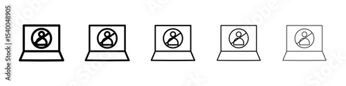 Unauthorized Access icon isolated vector on white background set