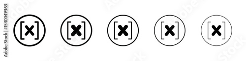 Variable symbol icon isolated vector on white background set