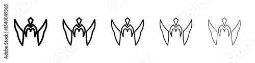 valkyrie icon isolated vector on white background set