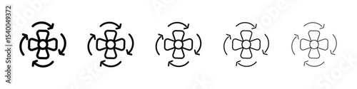 Ventilation icon isolated vector on white background set