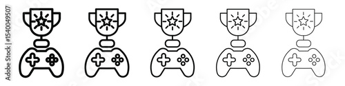 Video game contest icon isolated vector on white background set