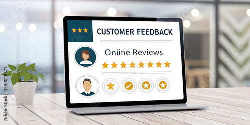 Engaging Customer Feedback and Online Review Concept Featuring Ratings and Comments
