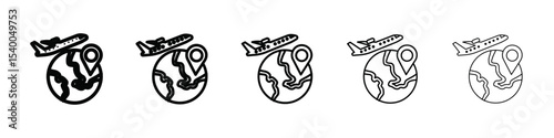 voyage icon isolated vector on white background set