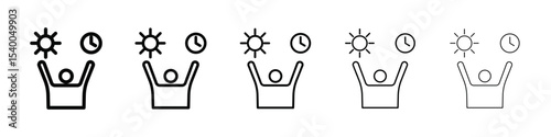 Wake up in the morning icon isolated vector on white background set