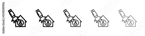 war Refugee icon isolated vector on white background set