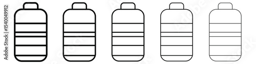 Water bottle icon isolated vector on white background set