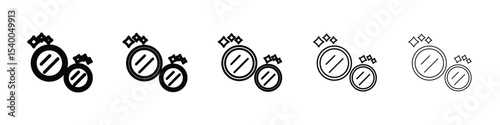 Washing plate icon isolated vector on white background set