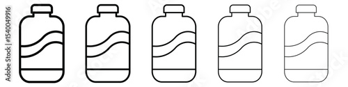 water bottle icon isolated vector on white background set