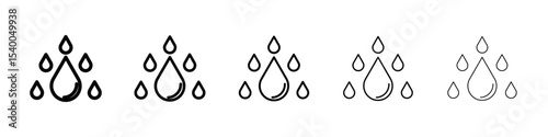 water drops icon isolated vector on white background set