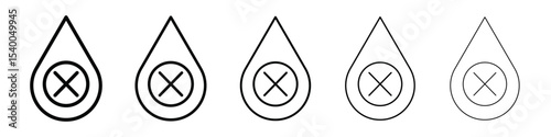 Water not clear icon isolated vector on white background set