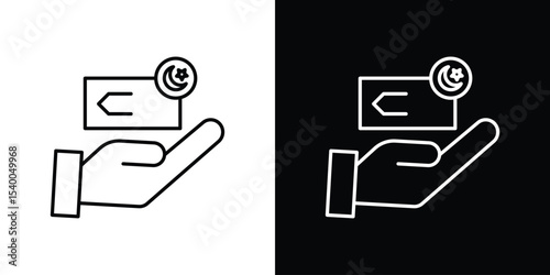 Zakat with money gift icon Design Template vector set for graphic work