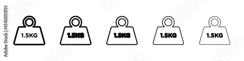 Weight kilogram icon isolated vector on white background set