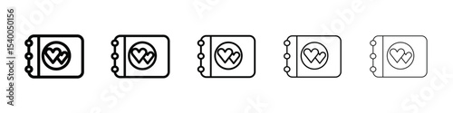 wedding album icon isolated vector on white background set
