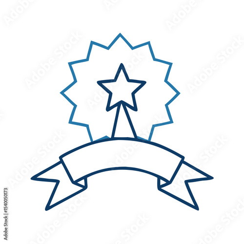 Leadership Ribbon Award Icon Featuring Star for Corporate Recognition and Achievement