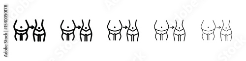 Weight loss icon isolated vector on white background set