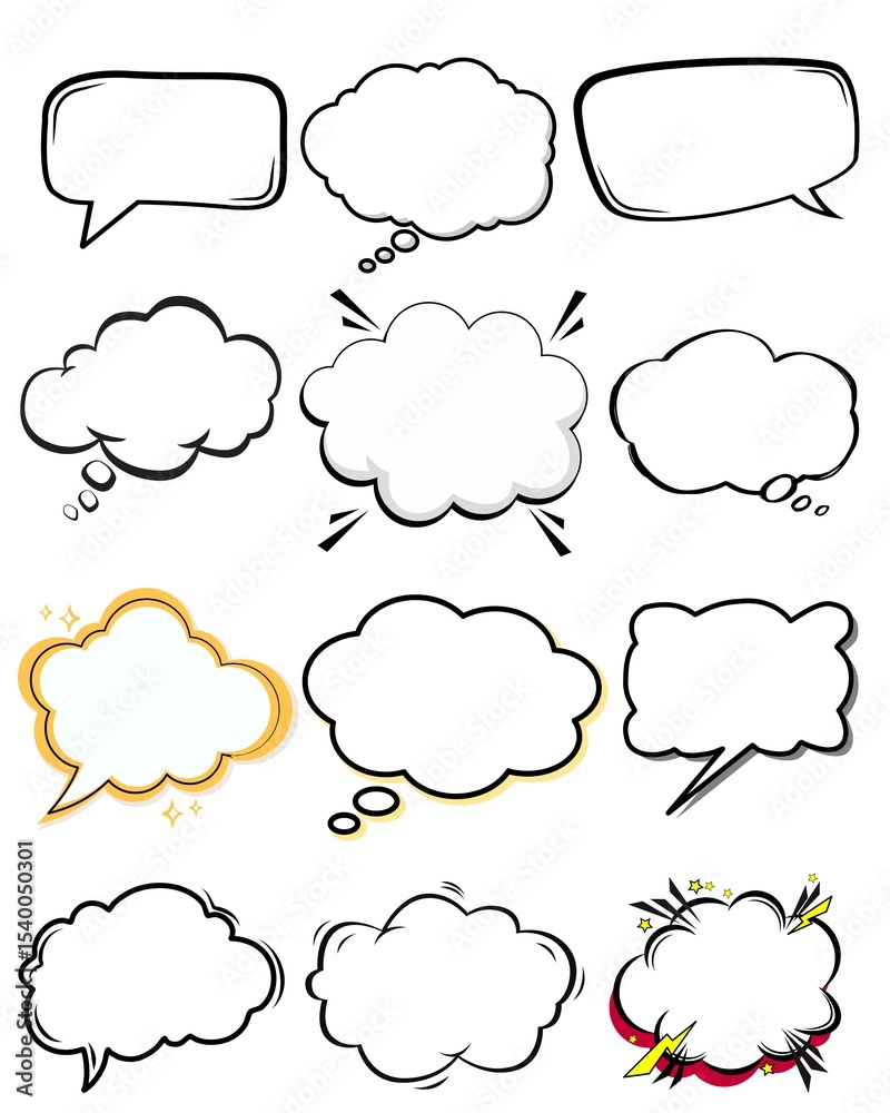 Fototapeta premium bubble text clouds illustration