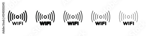 Wifi signal icon isolated vector on white background set