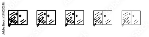 Windows cleaning icon isolated vector on white background set
