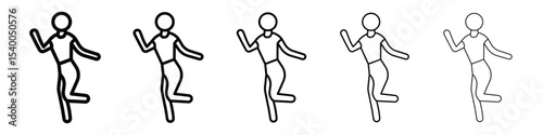 woman dancing icon isolated vector on white background set
