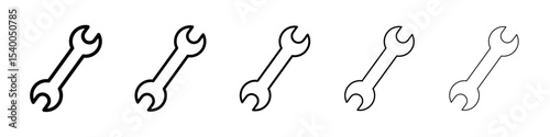 Wrench icon isolated vector on white background set